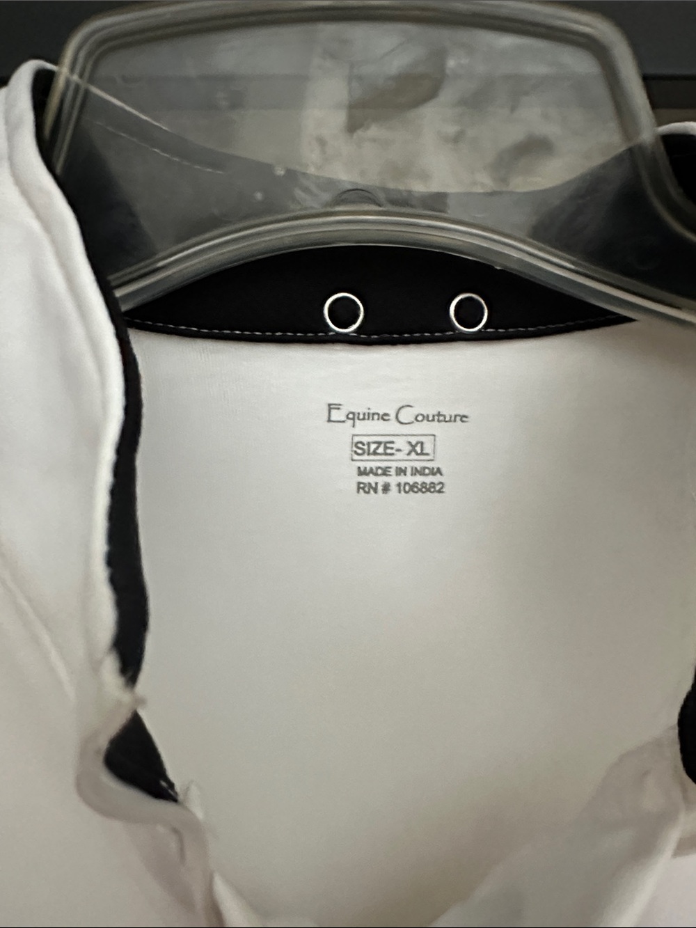 Equine Couture White & Black Quarter-Zip Riding Top - Picture 3 of 4